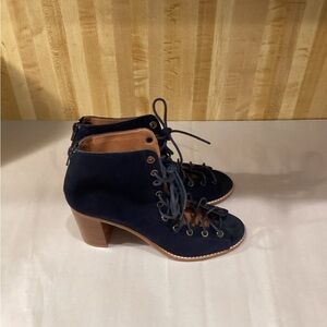 Jeffrey Campbell Navy Lace Up Boots